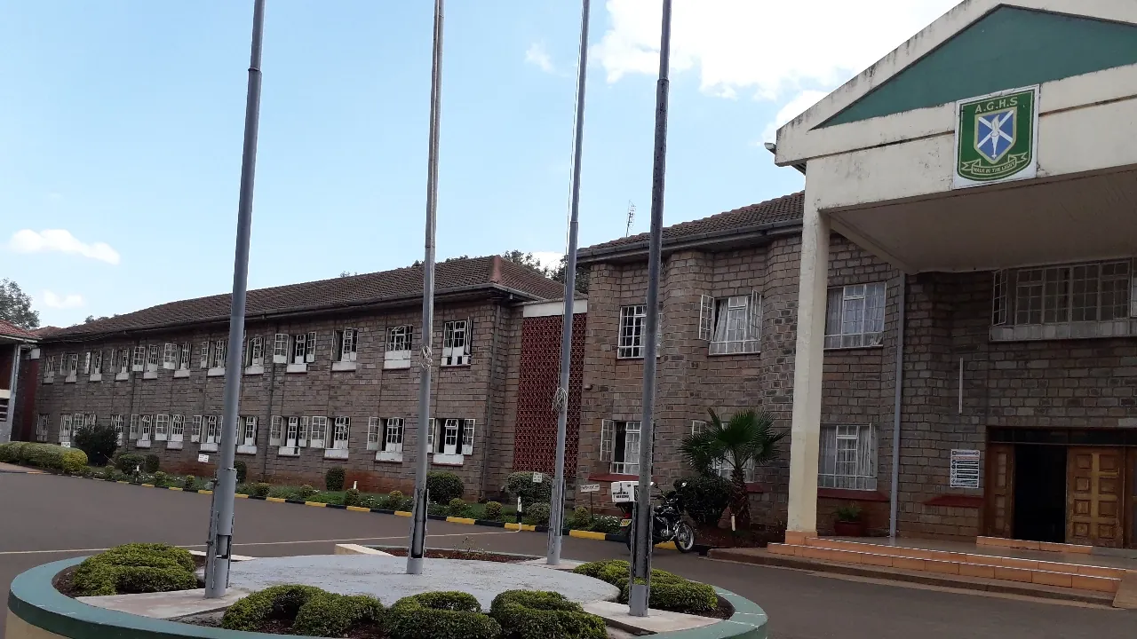 Administration block and flagpoles