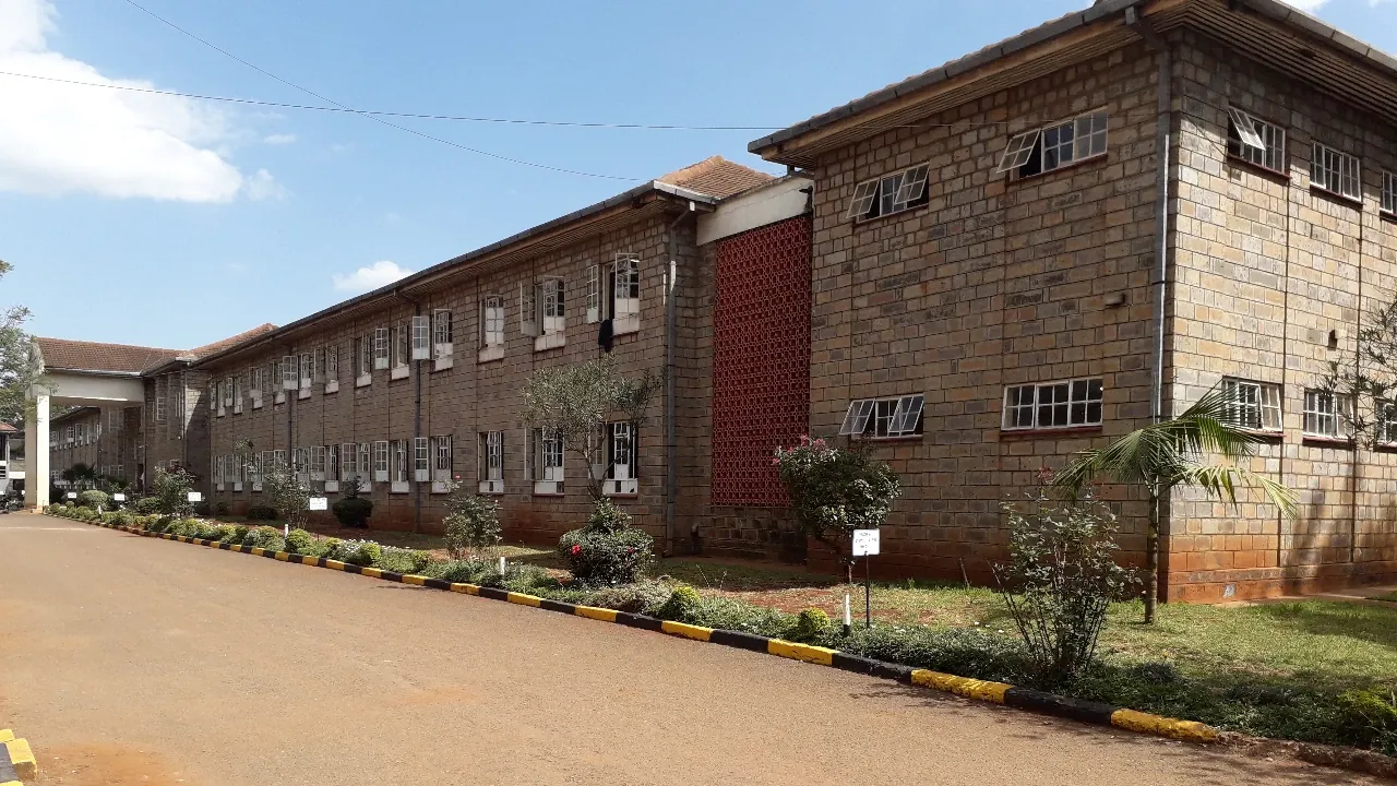 Classroom blocks beside green lawns